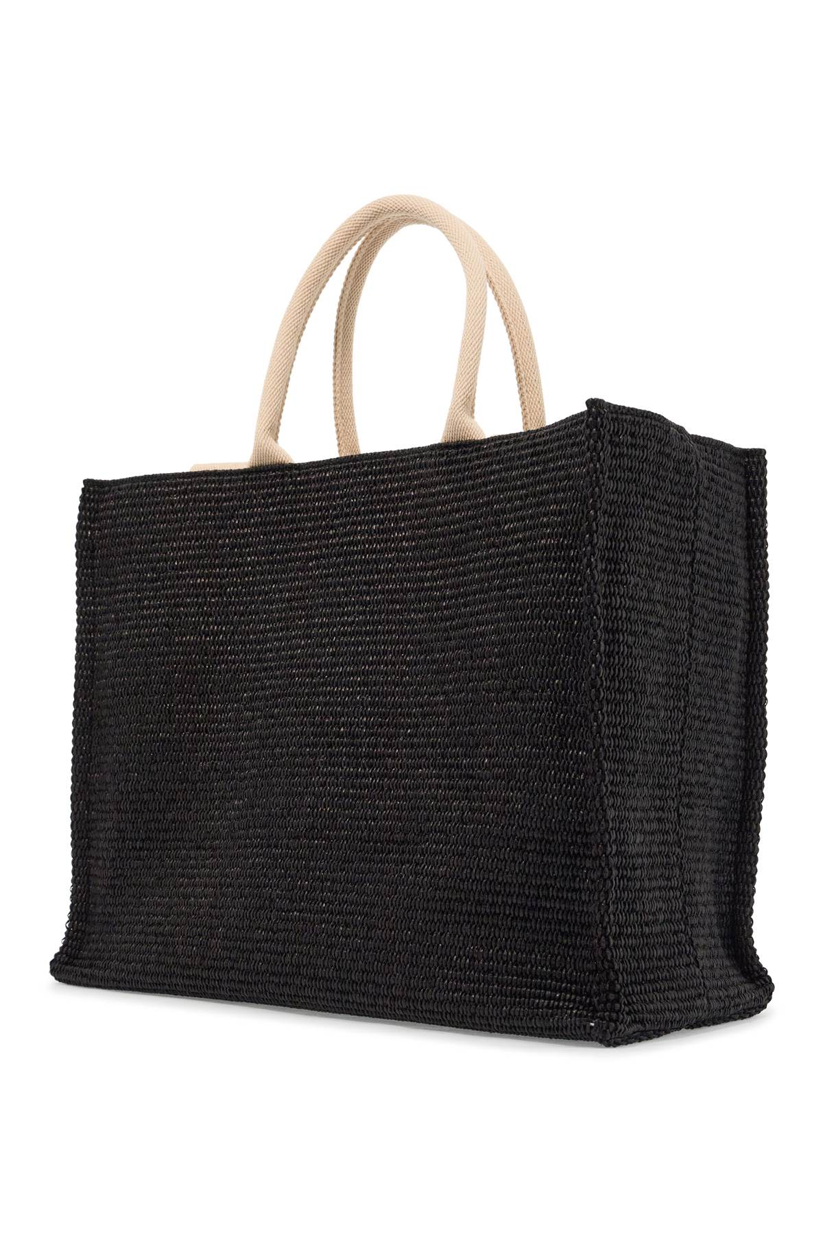 large raffia effect tote bag