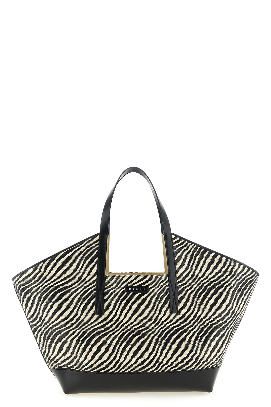 MARNI OS waves trapezoidal raffia-effect fabric