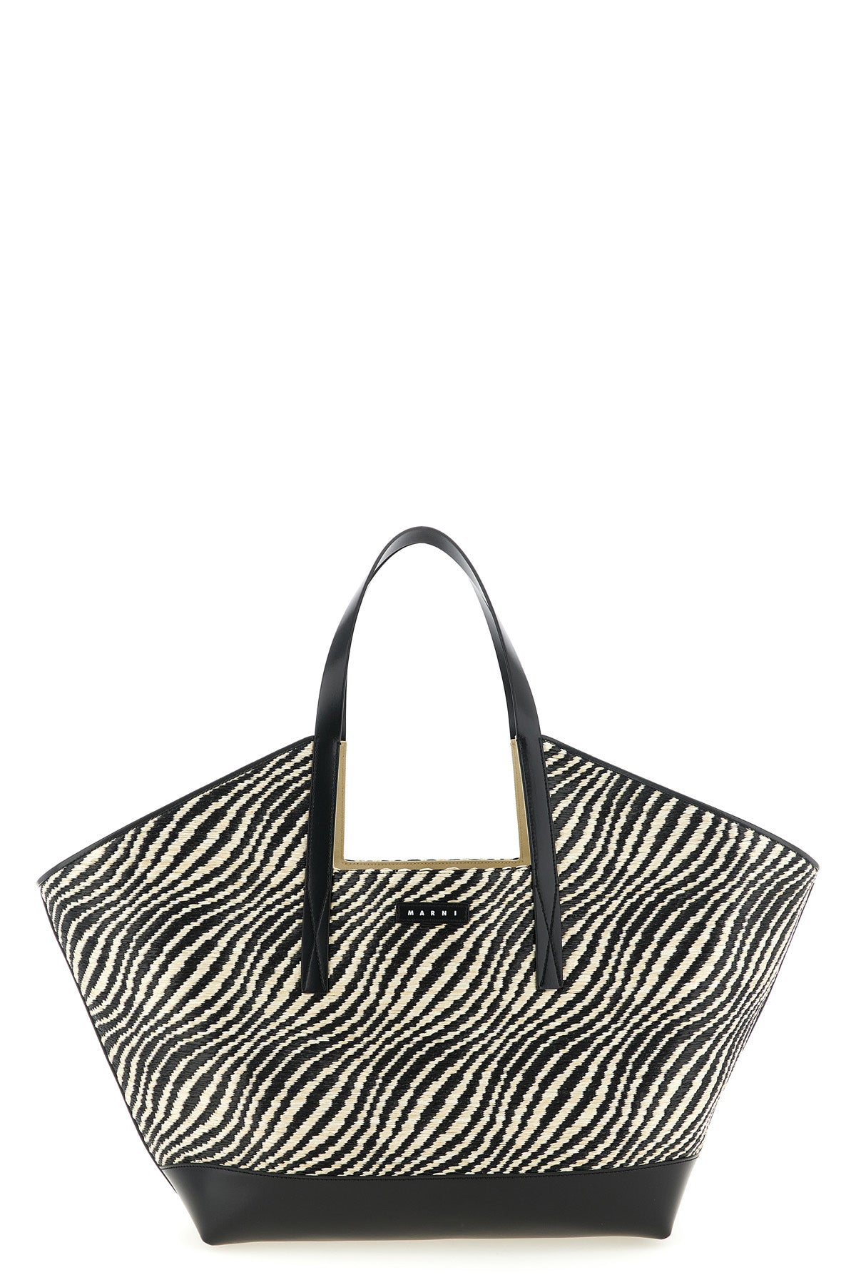 waves trapezoidal raffia-effect fabric