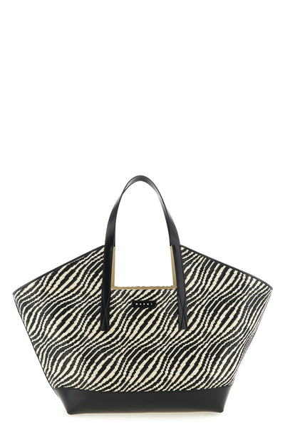 waves trapezoidal raffia-effect fabric