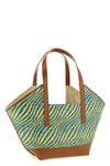 waves trapezoidal raffia-effect fabric