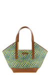 waves trapezoidal raffia-effect fabric