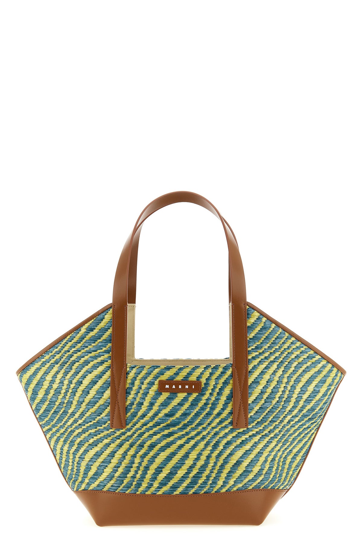 waves trapezoidal raffia-effect fabric