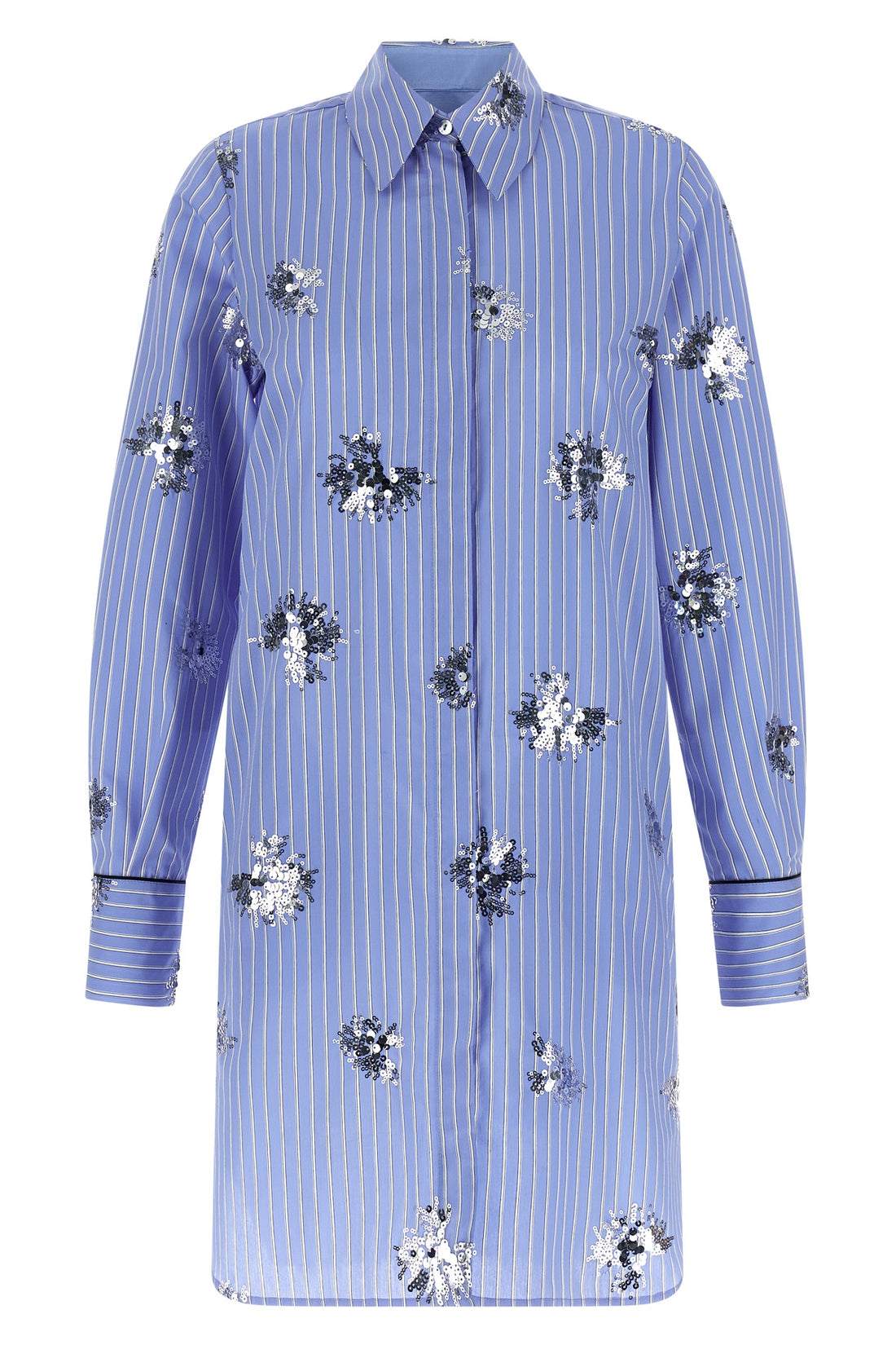 LE TWINS 42 mini silenzio striped cotton poplin dress