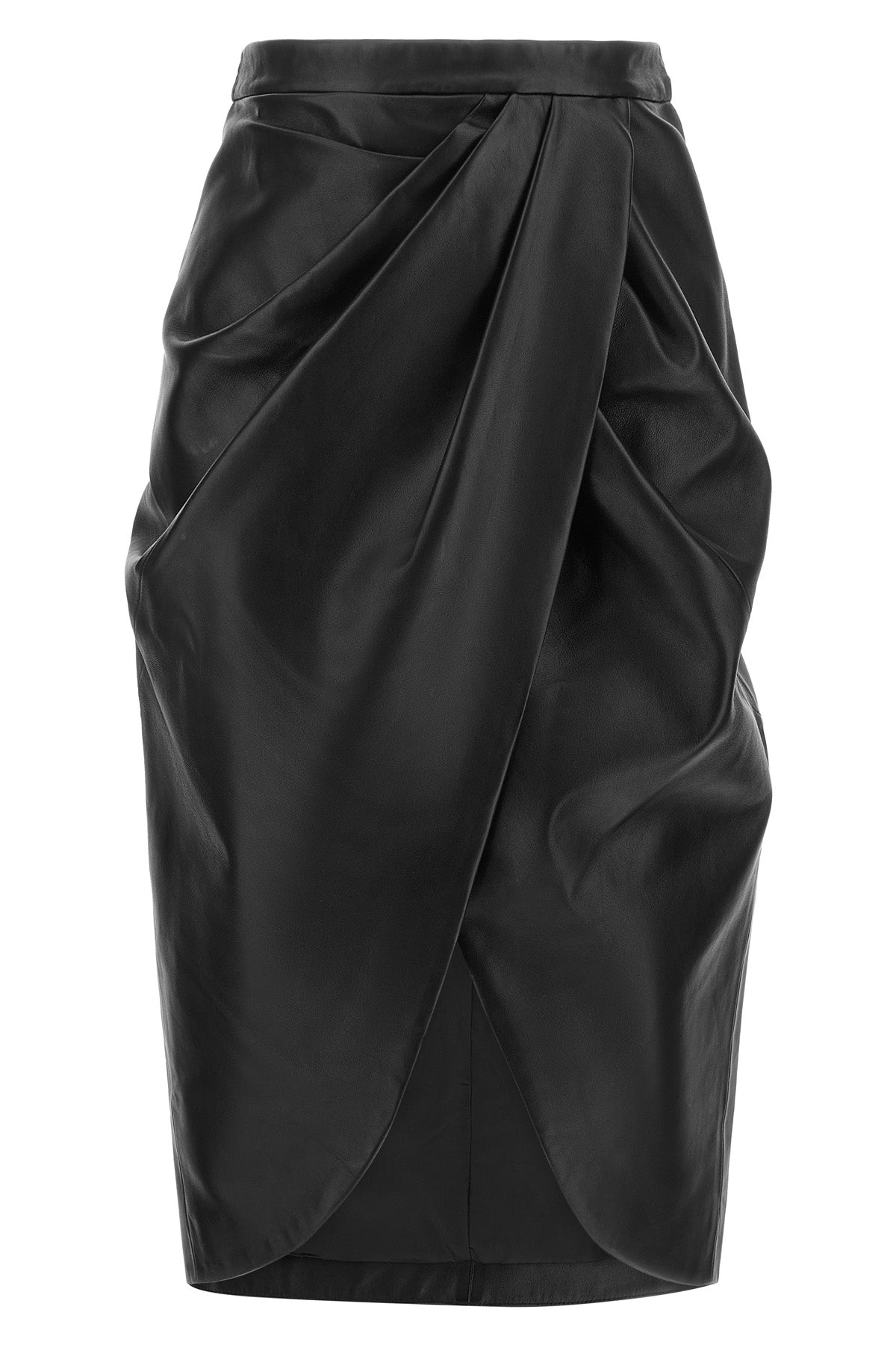 the balmain midi skirt in fine lamb nappa redefines the codes of sensuality thro