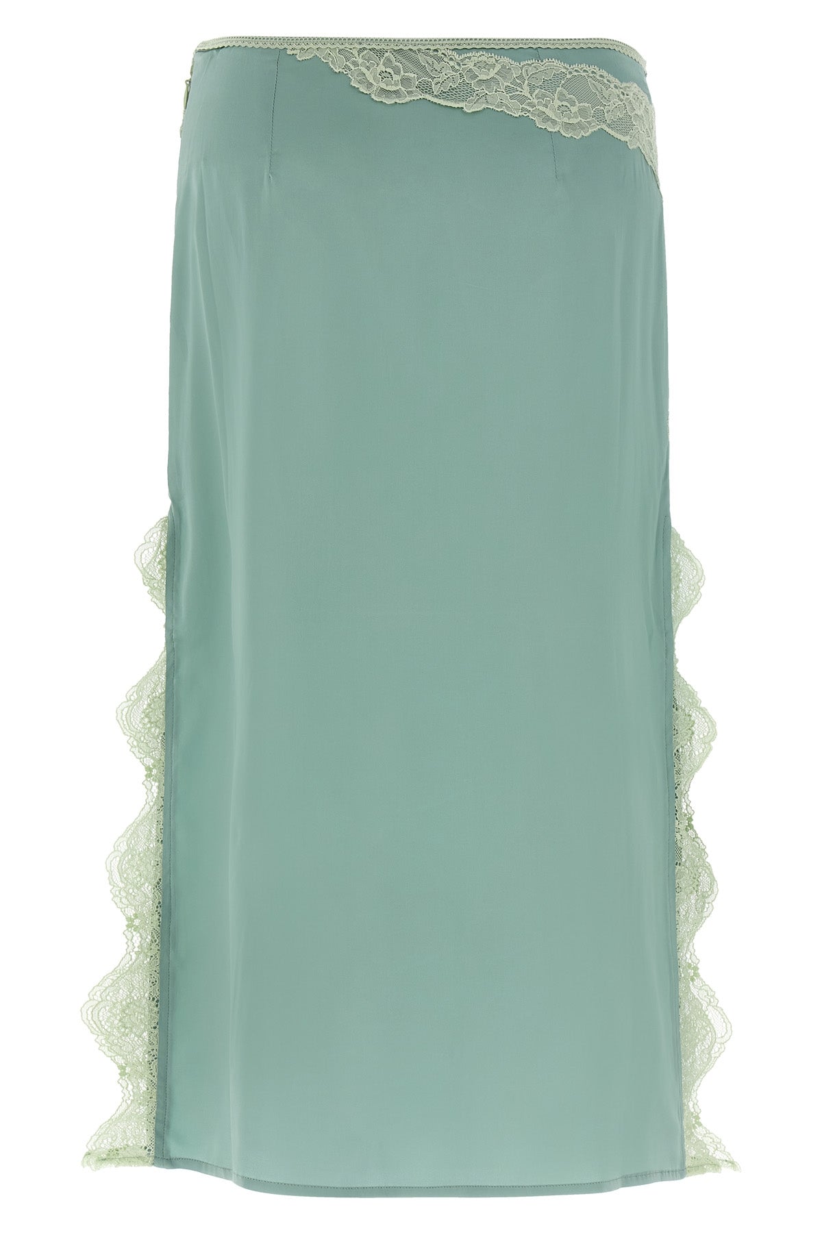 attitude midi skirt in legally stretch vintage-effect satin