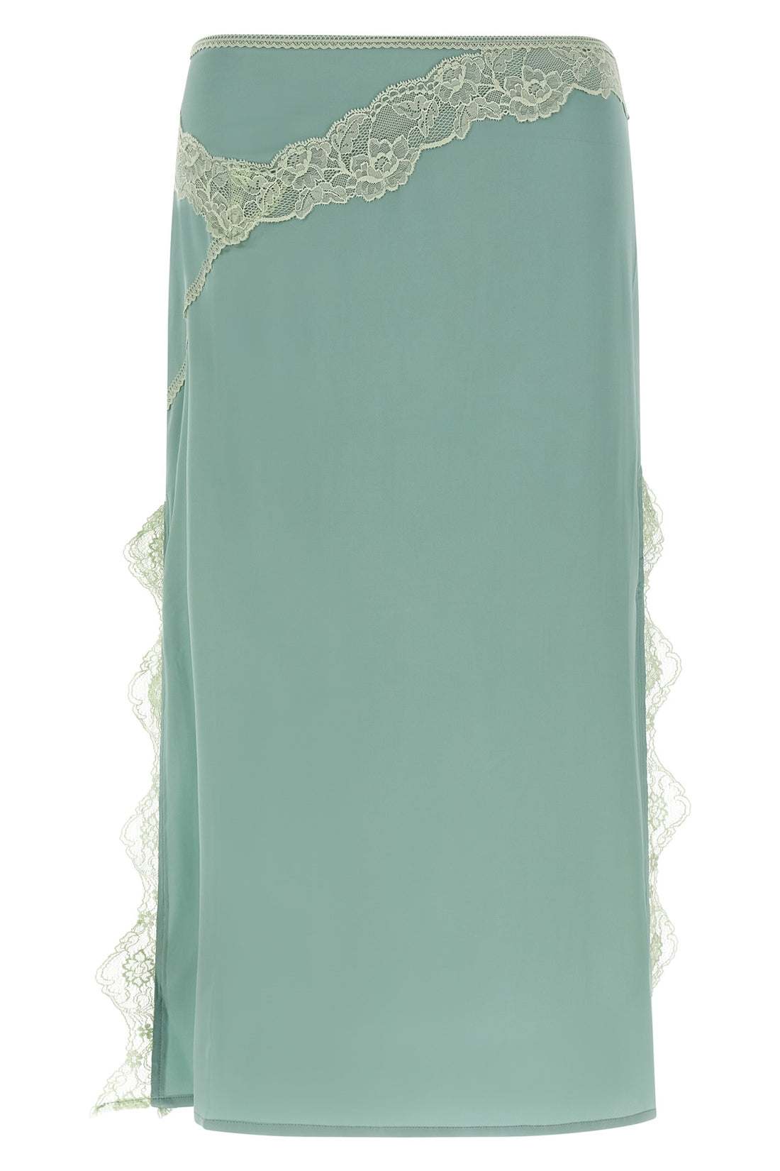 VAILLANT 40 attitude midi skirt in legally stretch vintage-effect satin