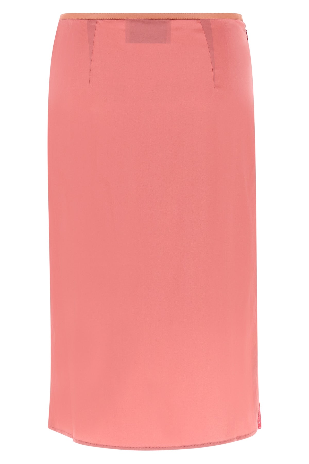 signature lace midi skirt in slightly stretch vintage-effect satin