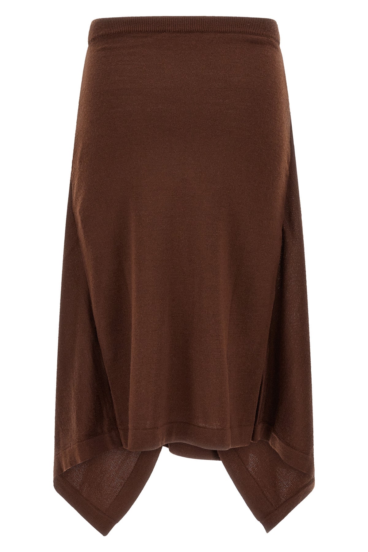 the lemaire skirt redefines the codes of knitwear through a sculptural and asymm