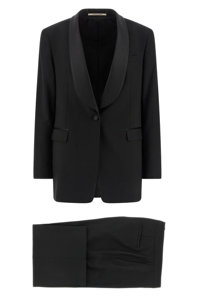TAGLIATORE 46 super 120s natural stretch virgin wool clarita tuxedo dress
