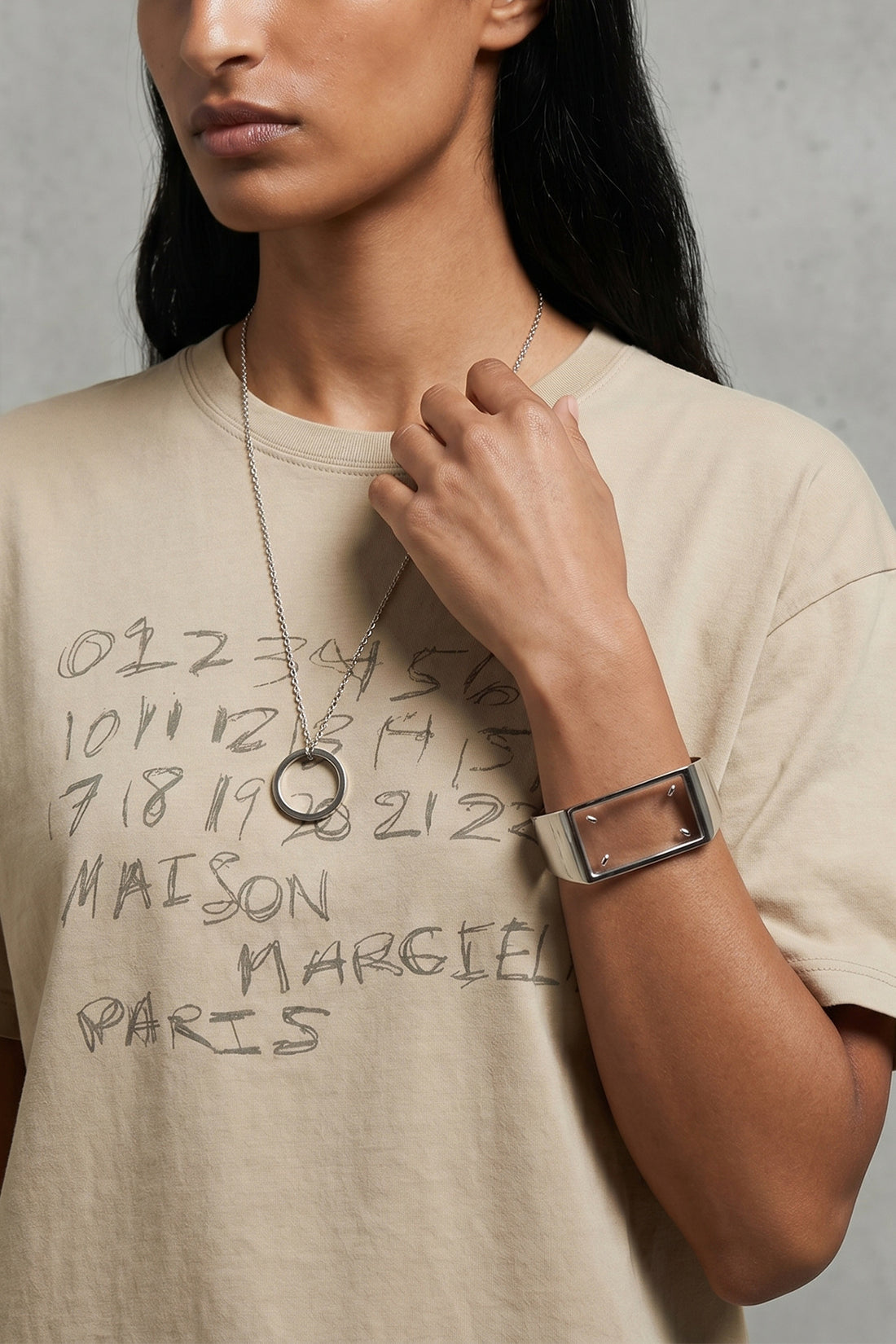 MAISON MARGIELA 2 palladium-galvanized brass bangle coated