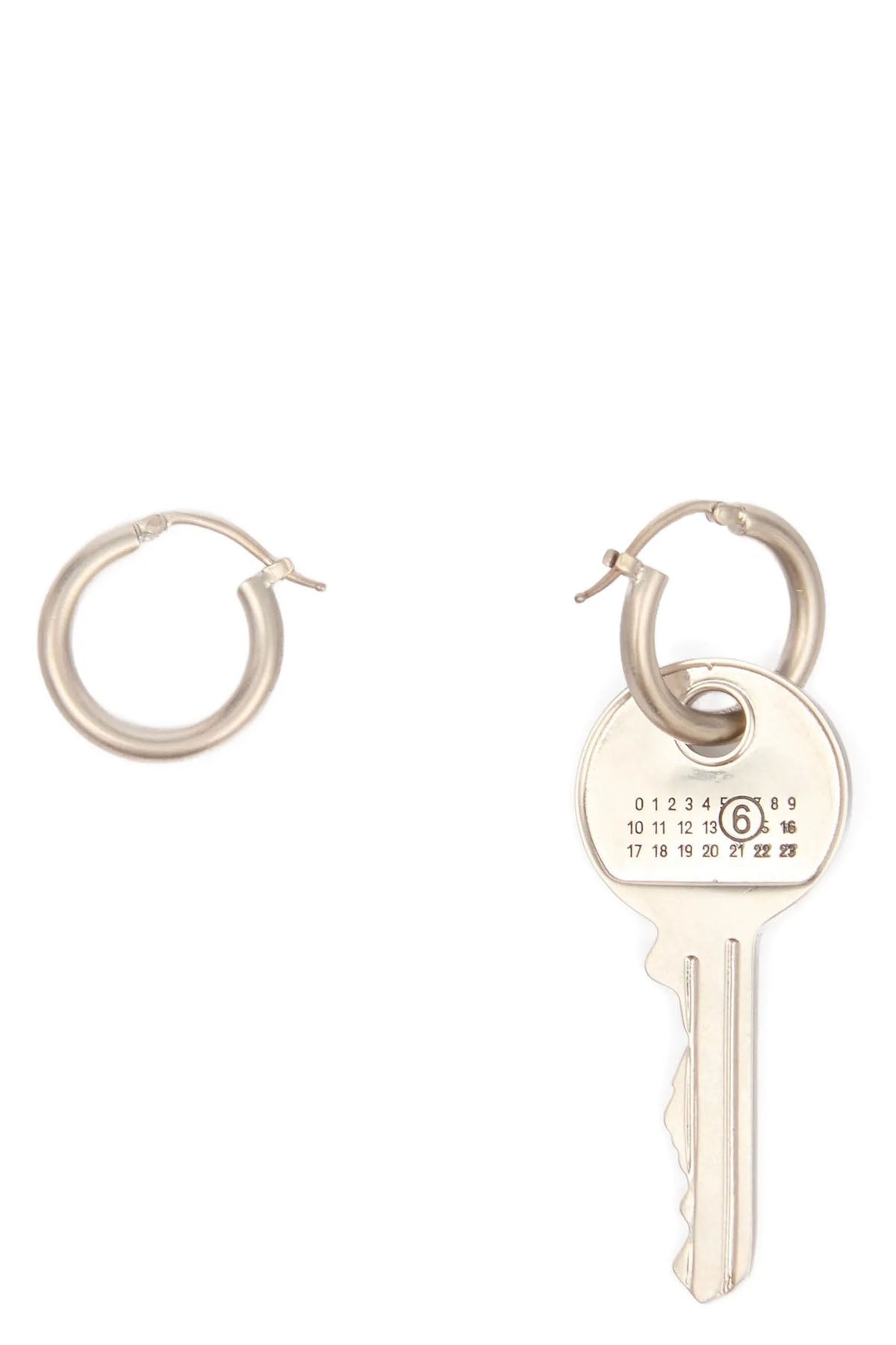 earring key hoop earrings in antiqued effect metal
