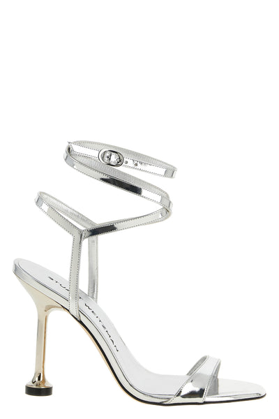 nudistini wrap mirrored leather sandals