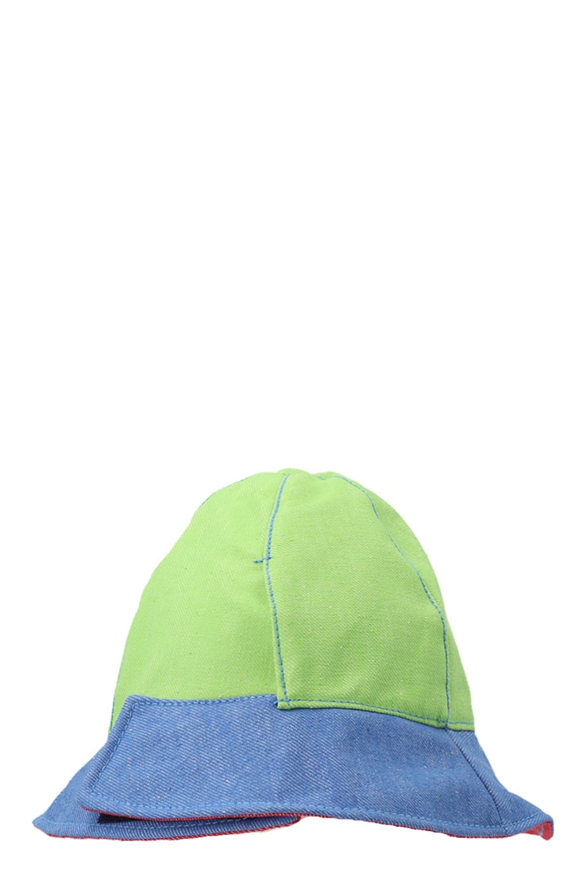 multicolor cotton denim bucket hat