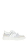 bumper leather and suede lace-up sneakers and a rubber sole