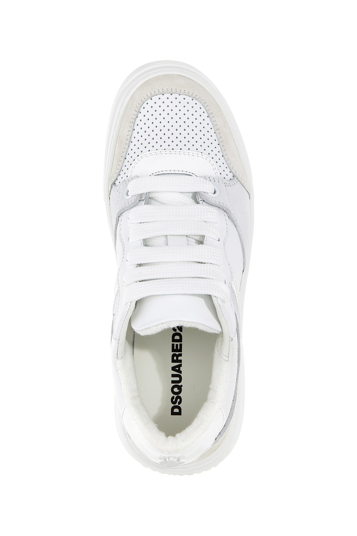 bumper leather and suede lace-up sneakers and a rubber sole