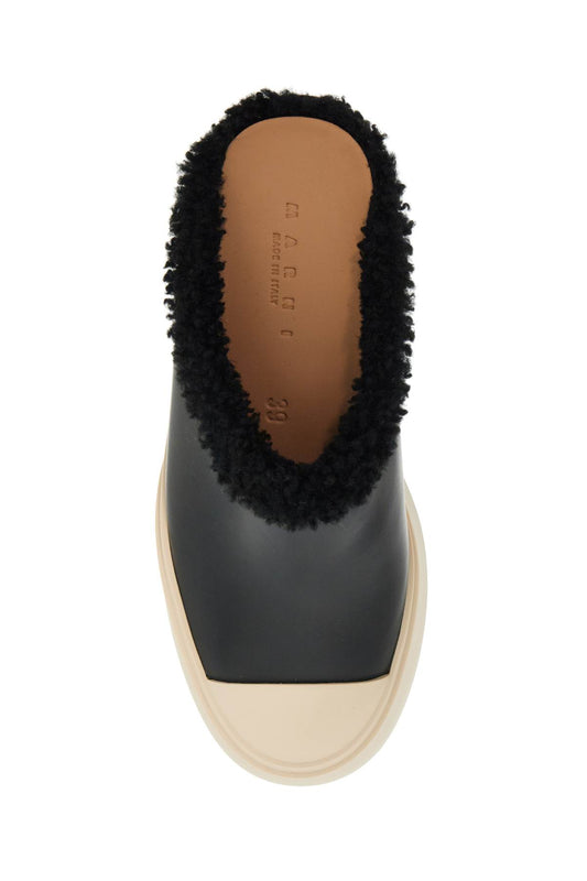 pablo leather and shearling clog