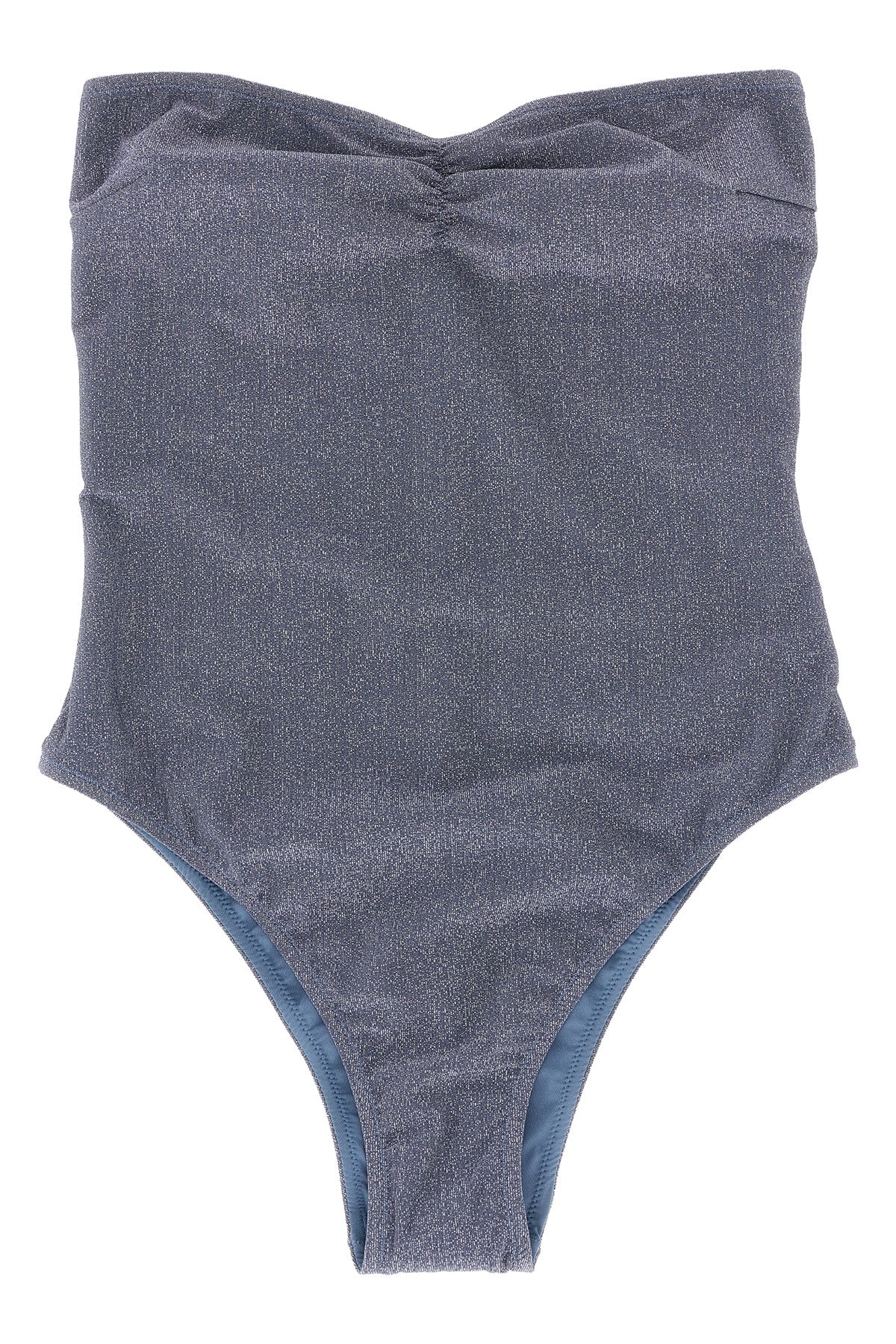 soleil off-the-shoulder lurex fabric one-piece swimsuit