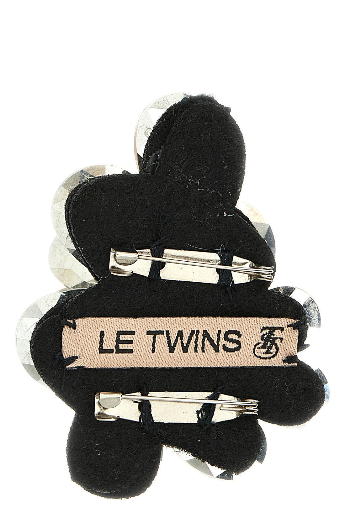 LE TWINS OS crystal flower hole brooch