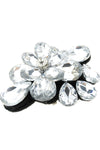 crystal flower hole brooch