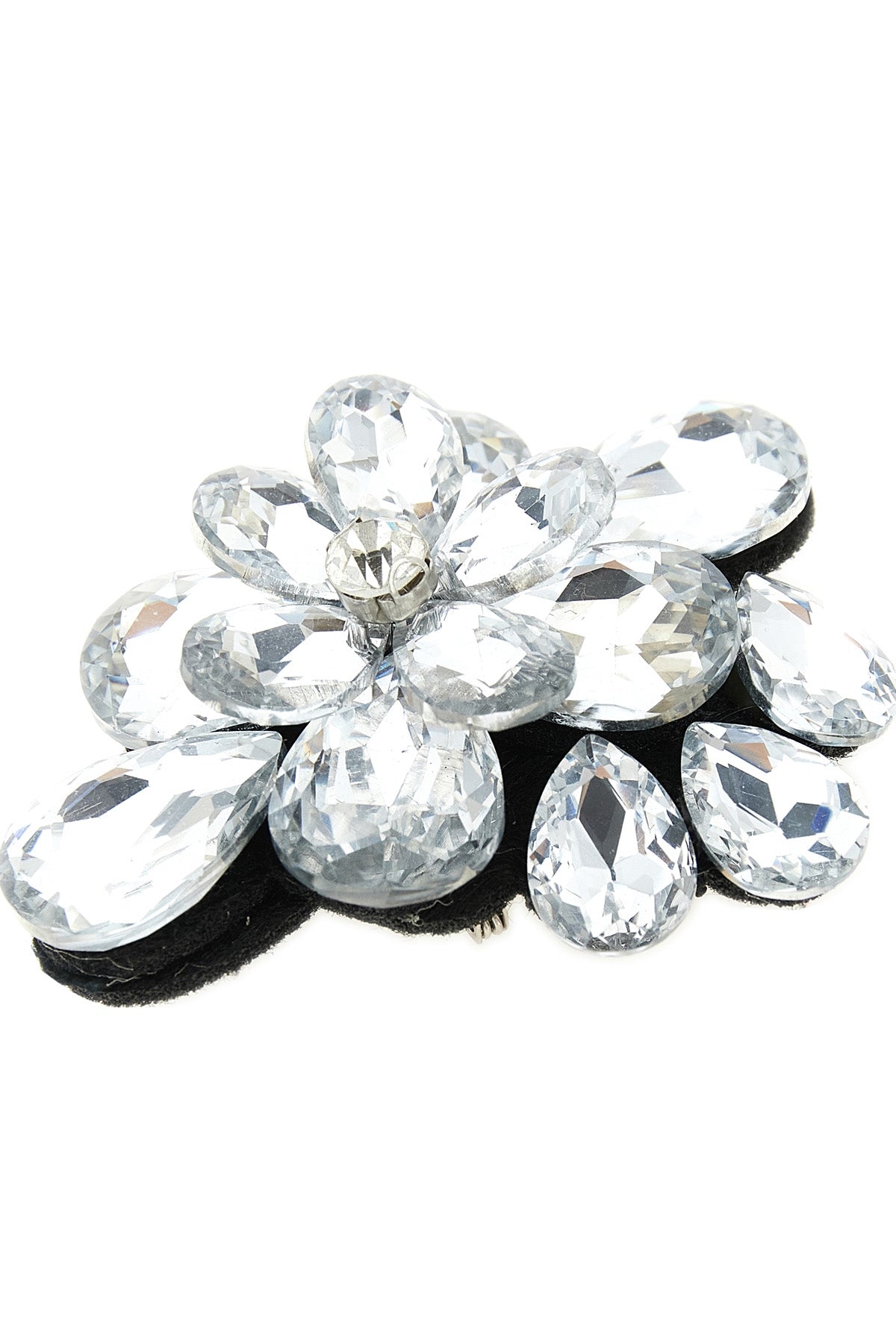 crystal flower hole brooch