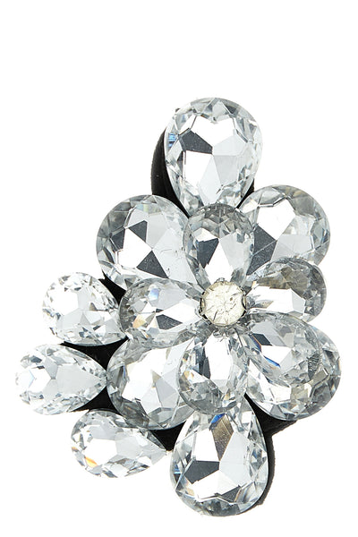 crystal flower hole brooch