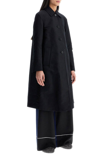 minimalist black cotton raincoat for women