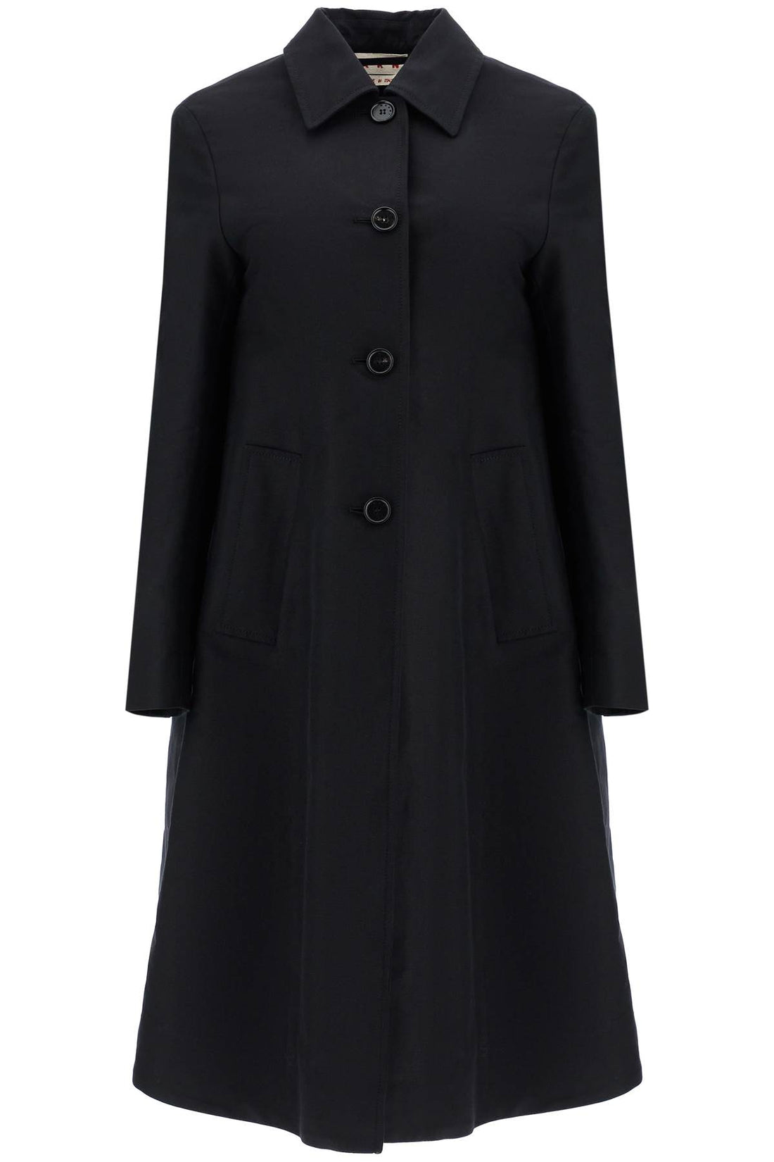 minimalist black cotton raincoat for women