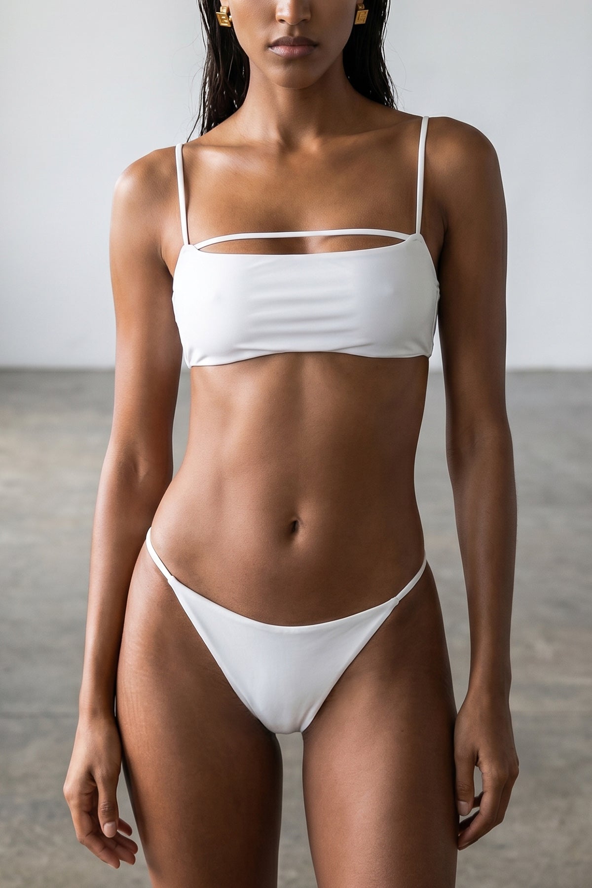 sporty line silk-effect lycra bikini