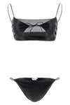 sporty mesh silk-effect lycra bikini