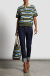 d2 college striped cotton canvas shopping bag