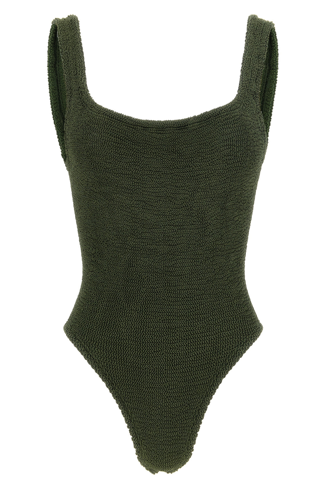 HUNZA G OS the hunza g square neck one-piece swimsuit defines the silhouette through minima
