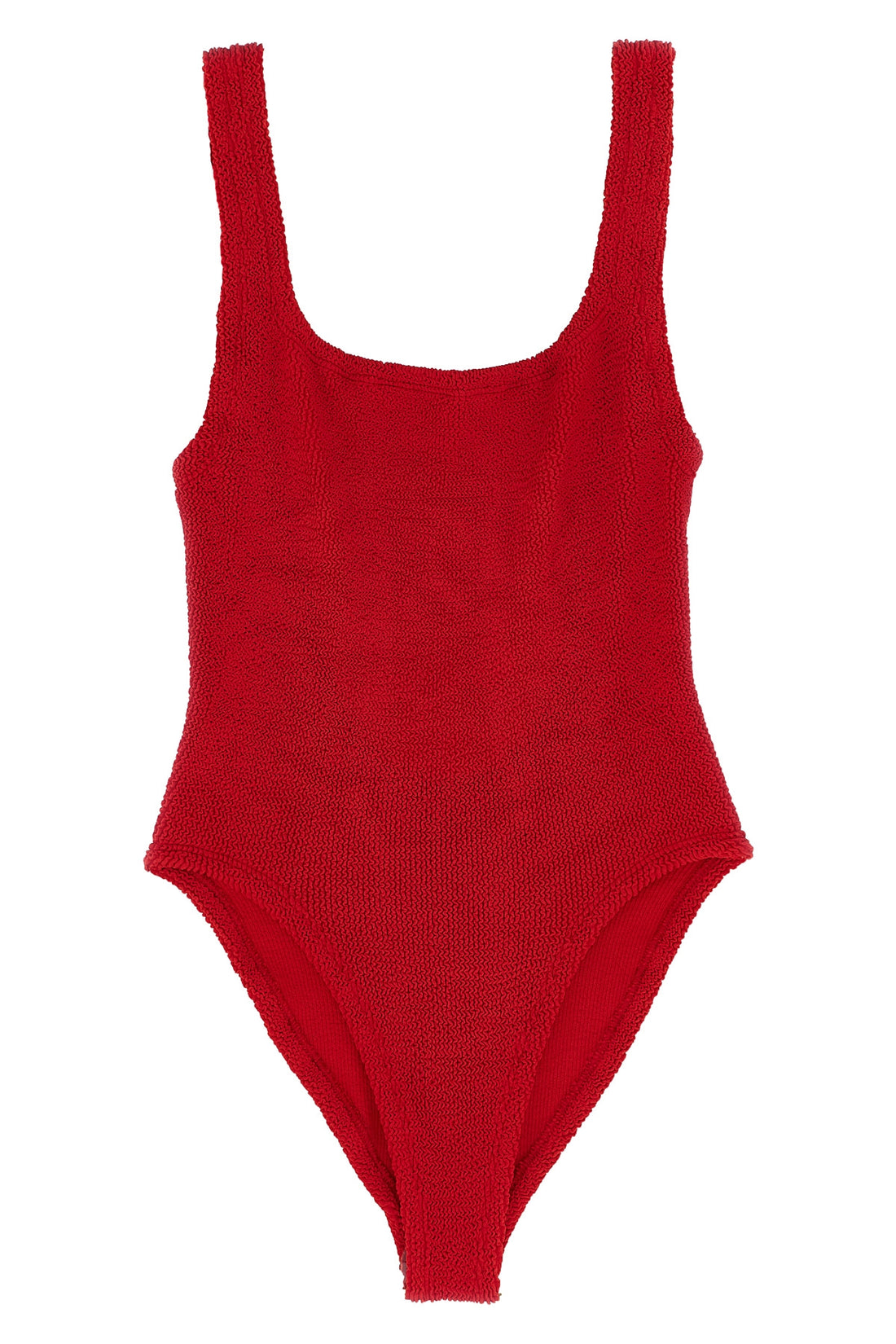 HUNZA G OS square neck fabric one-piece swimsuit the original crinkle(tm)