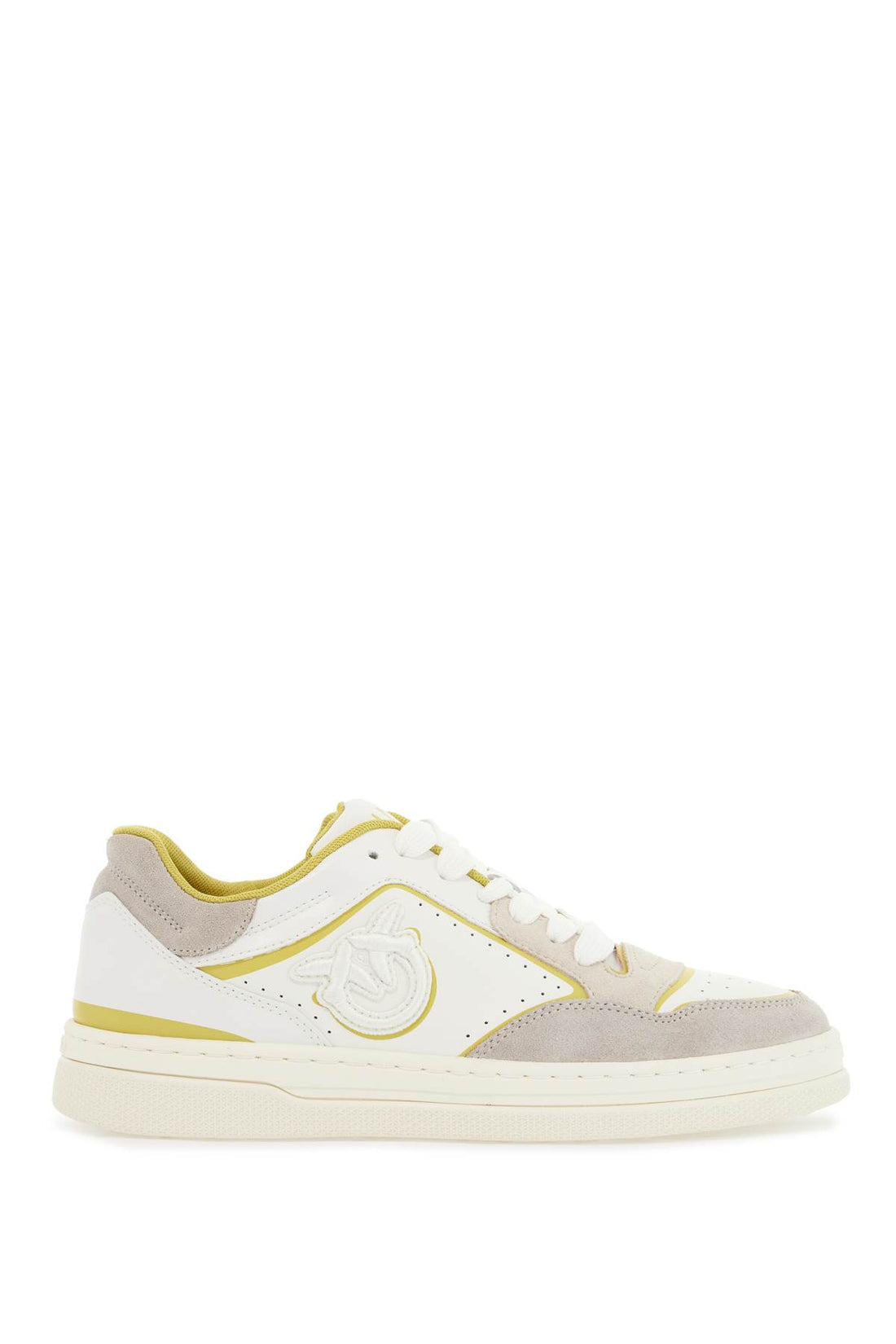 sneakers mandy 08 in white leather with lime details for women