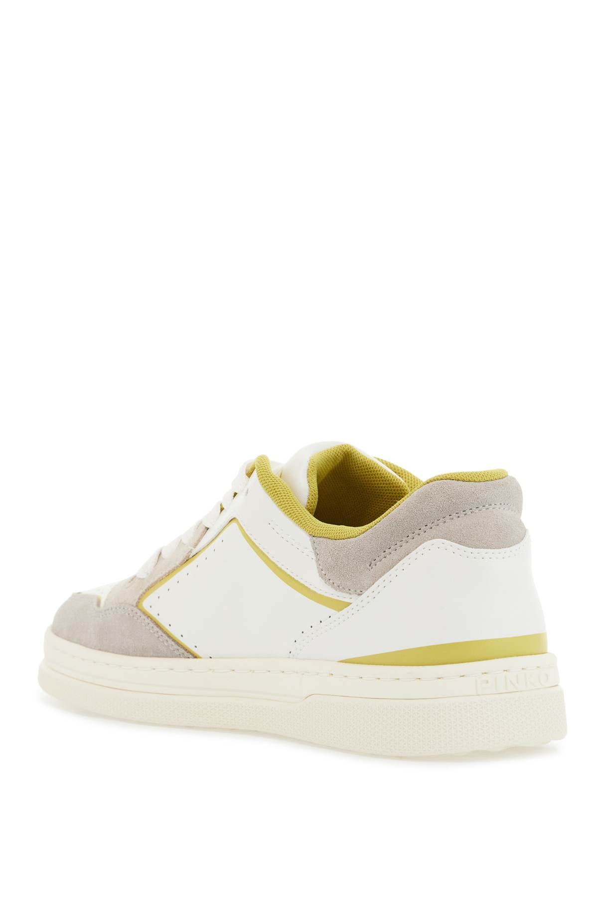 sneakers mandy 08 in white leather with lime details for women