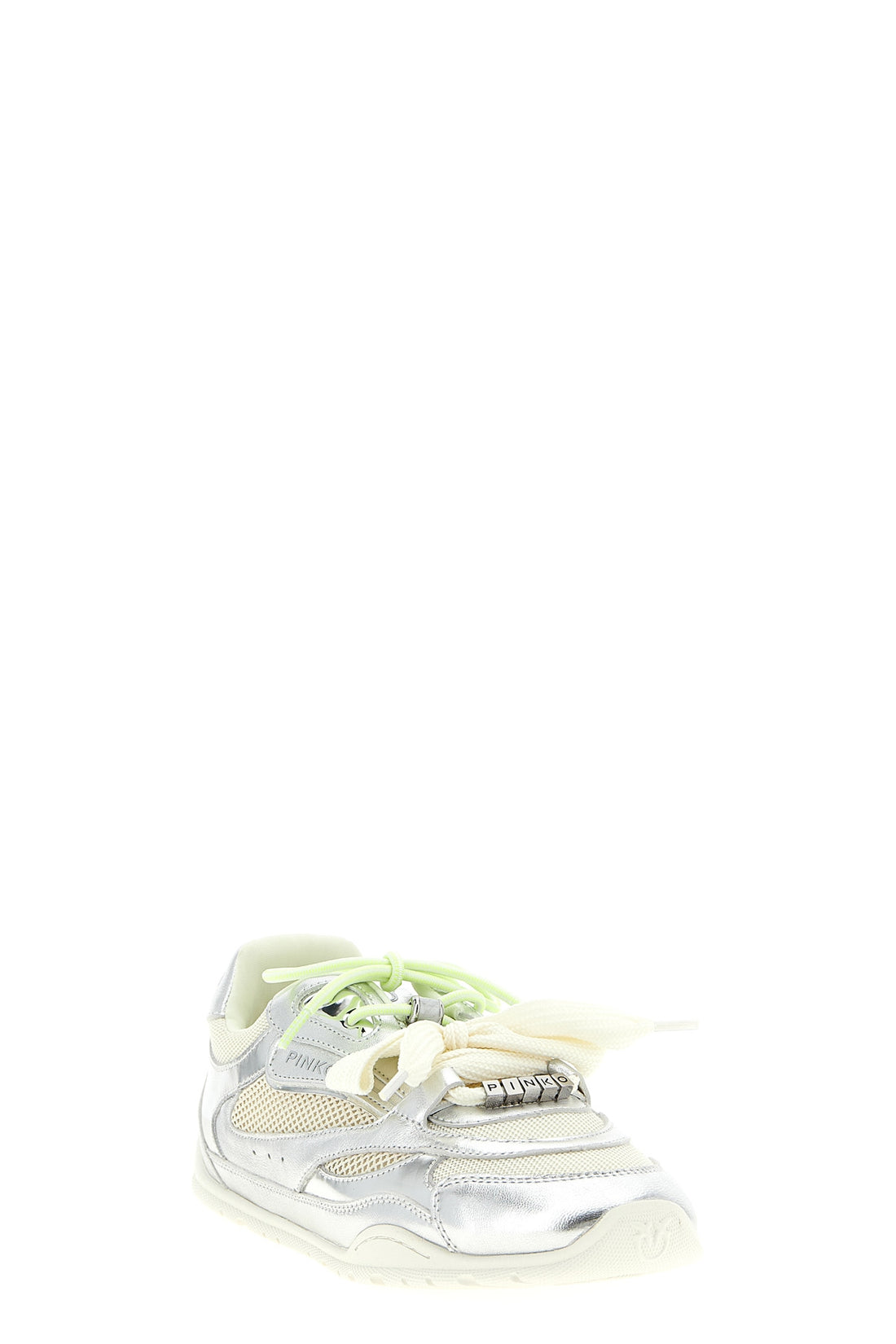 PINKO 36 yulia 01 laminated leather and mesh sneakers
