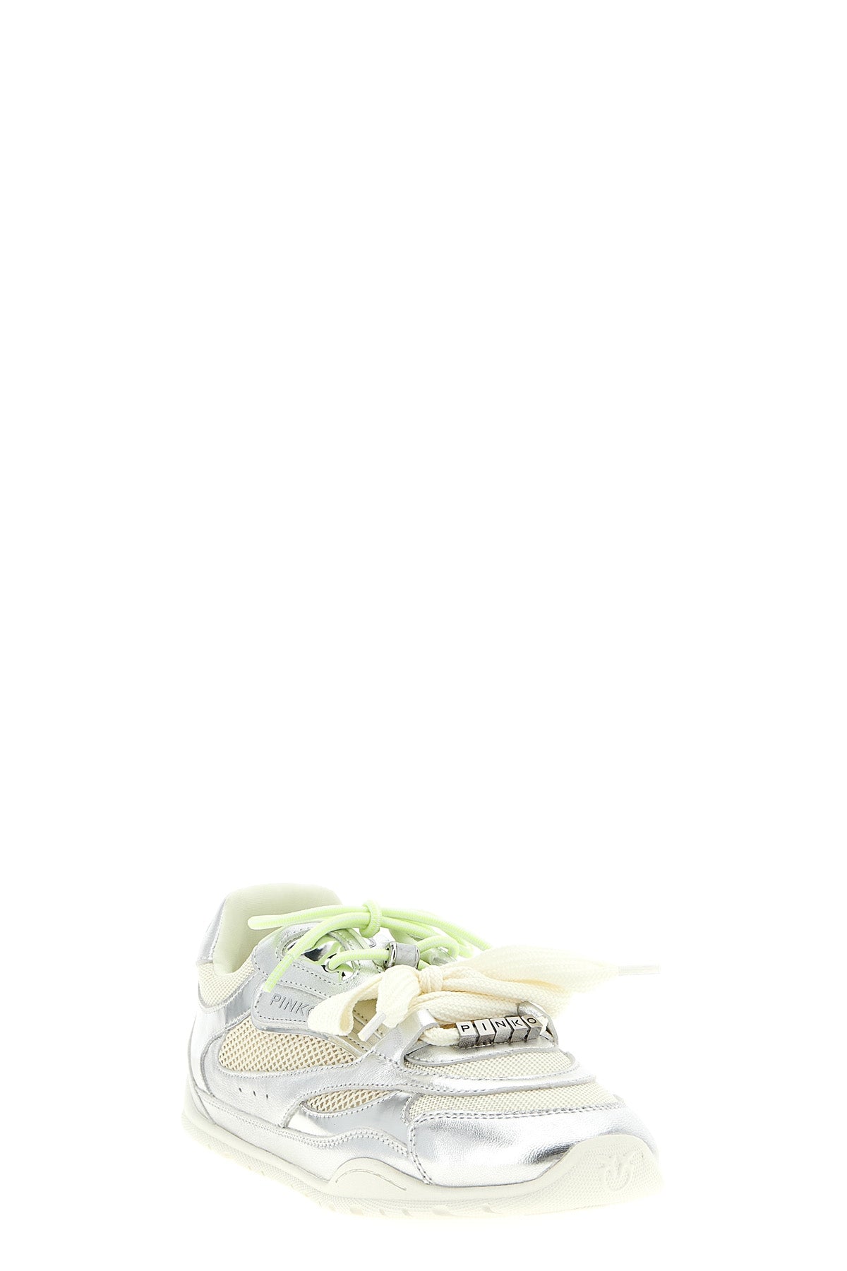 yulia 01 laminated leather and mesh sneakers
