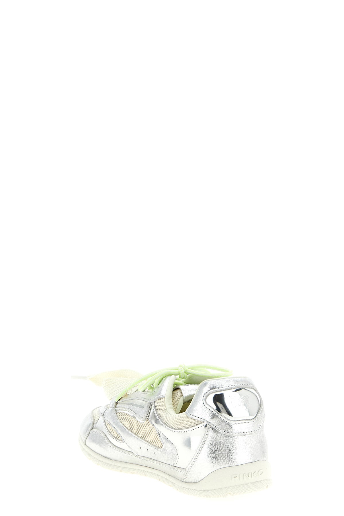 yulia 01 laminated leather and mesh sneakers