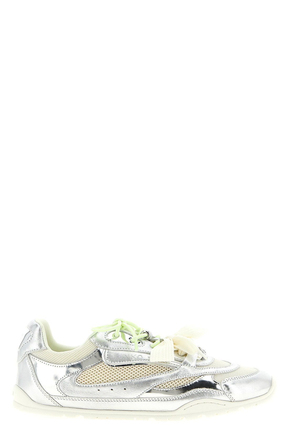 PINKO 36 yulia 01 laminated leather and mesh sneakers