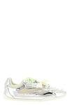 yulia 01 laminated leather and mesh sneakers