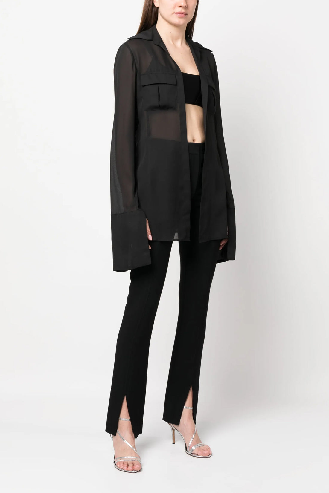 MONOT 0 georgette shirt in a transparent fabric