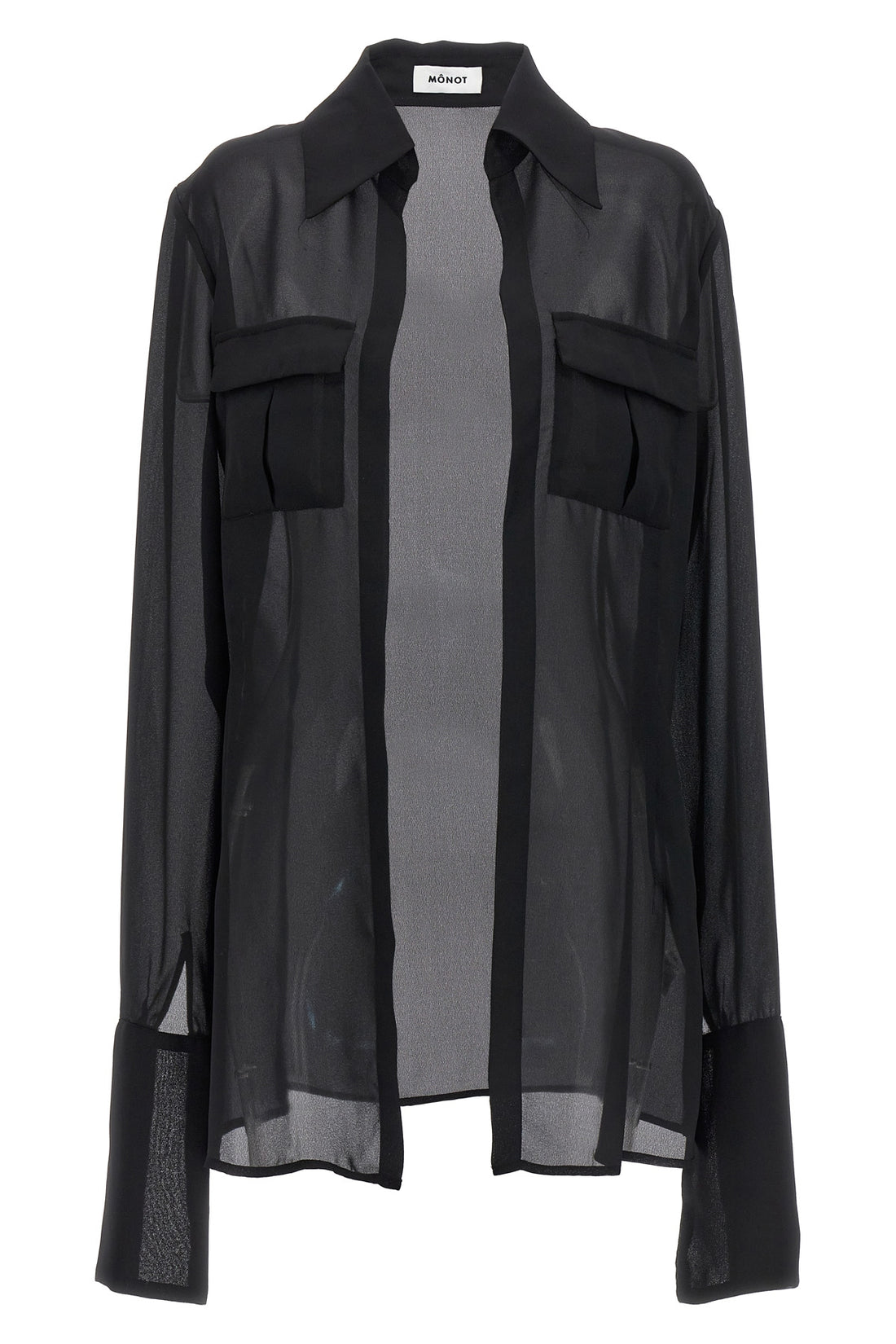 MONOT 0 georgette shirt in a transparent fabric