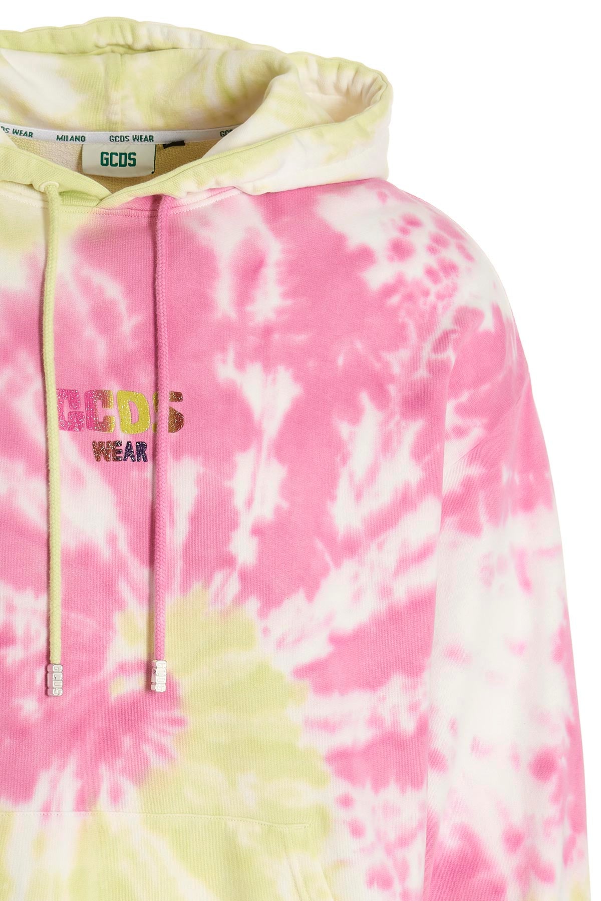 gcds tie dye cotton hoodie