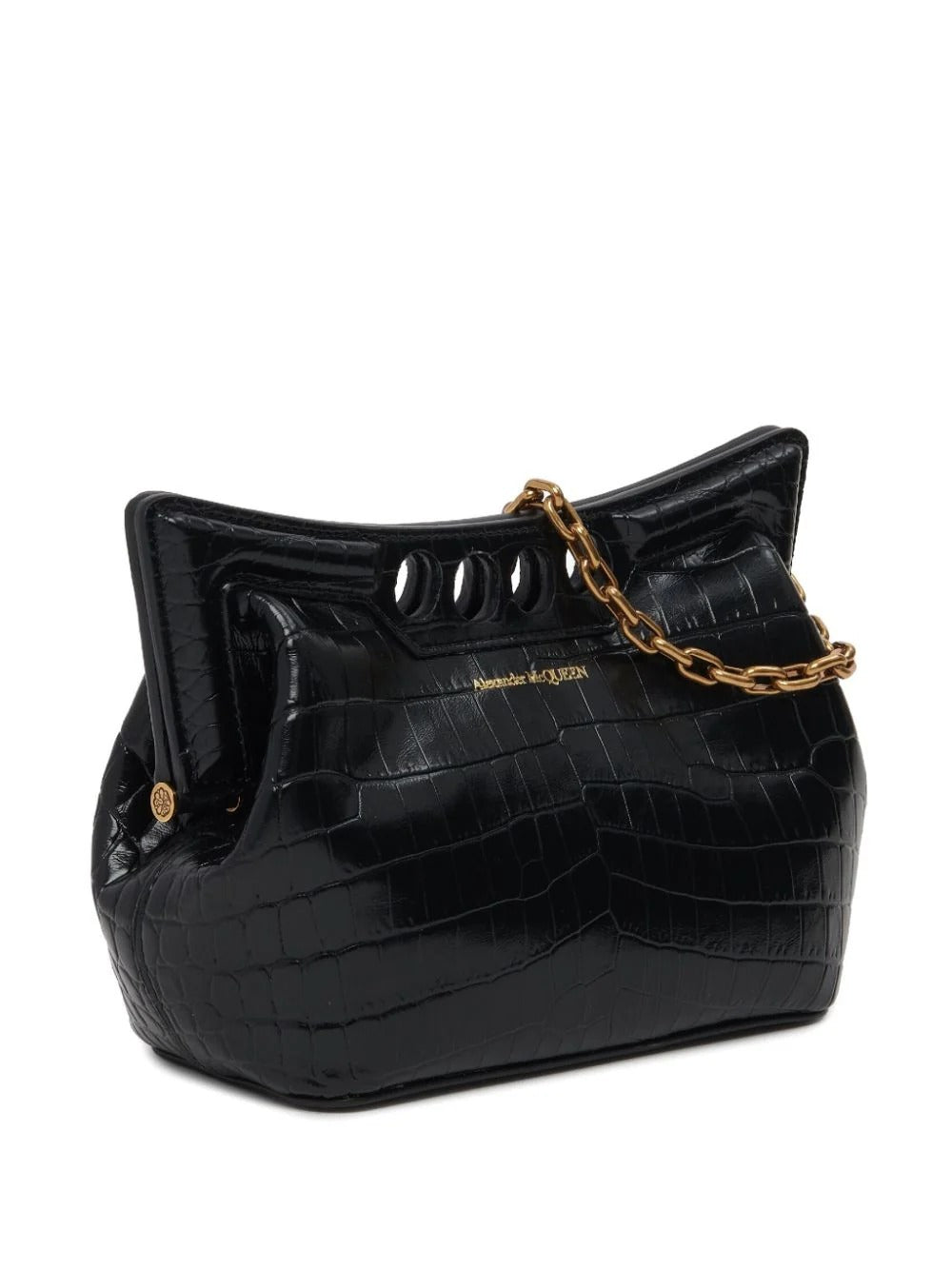 Mini Peak Croc Embossed Chain Bag