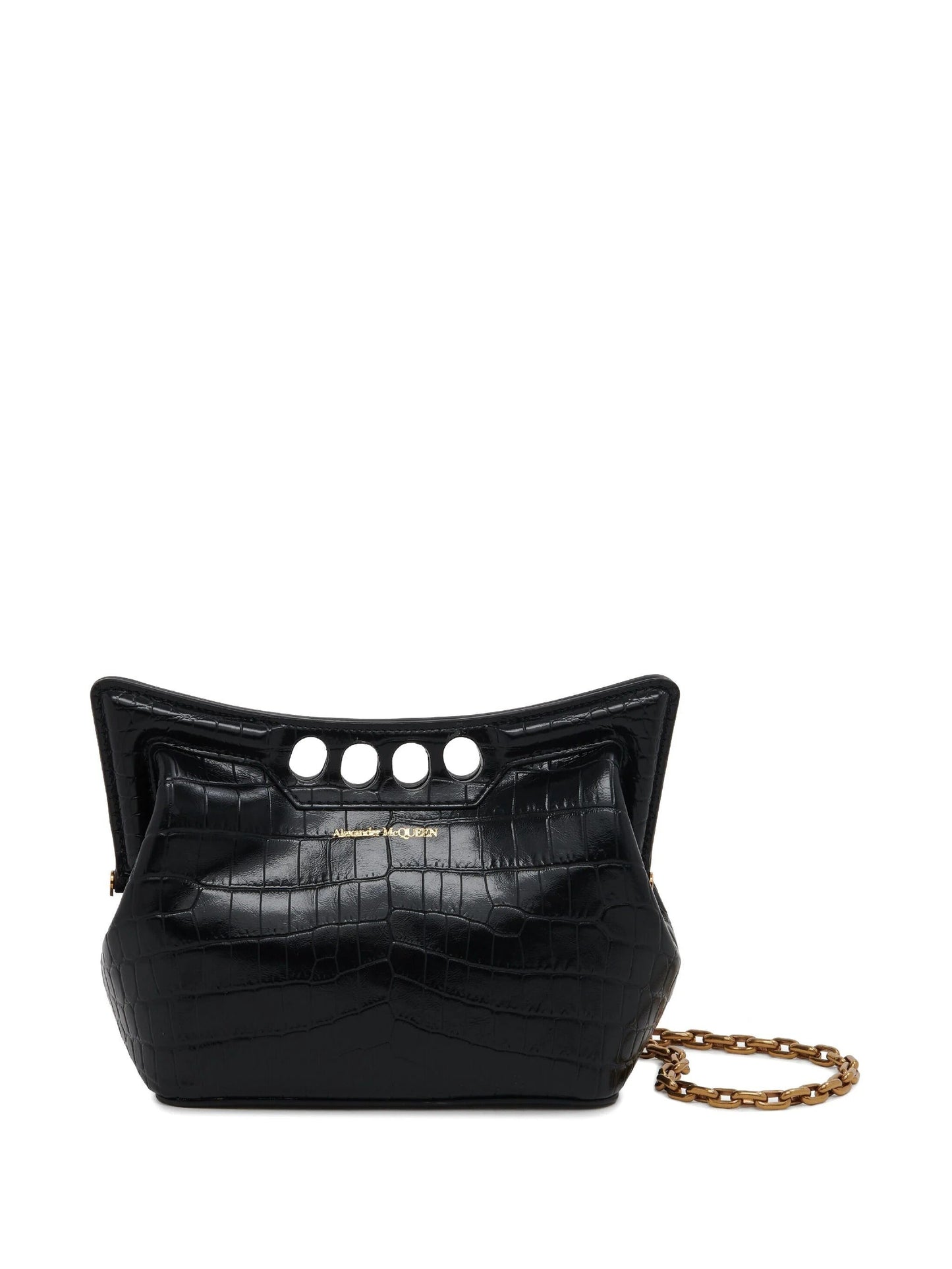 Mini Peak Croc Embossed Chain Bag