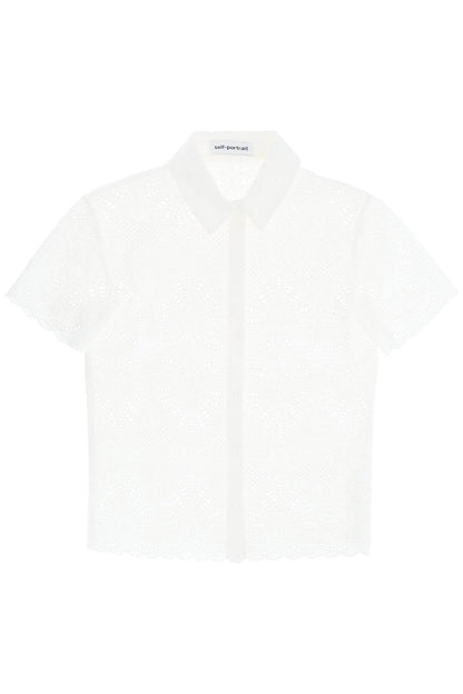 short-sleeved sangallo lace shirt