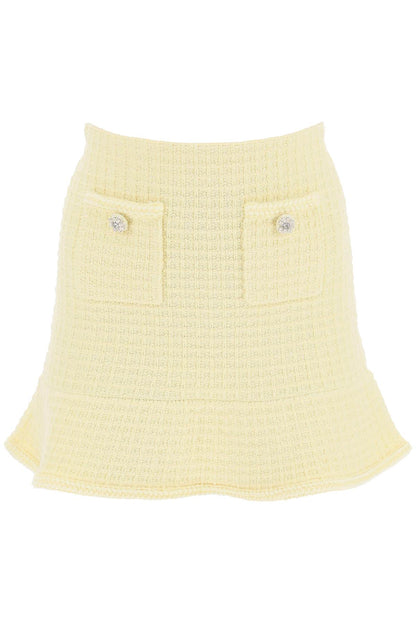 &quot;knitted mini skirt with jewel buttons