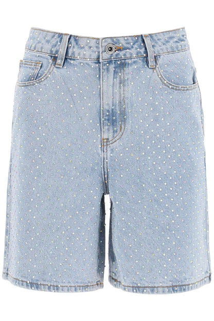 denim bermuda shorts with rhin