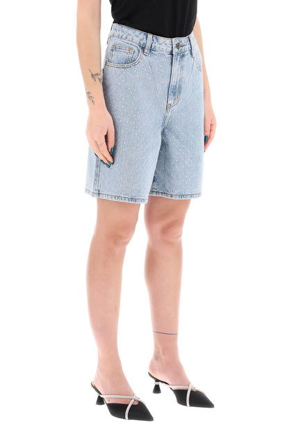 denim bermuda shorts with rhin