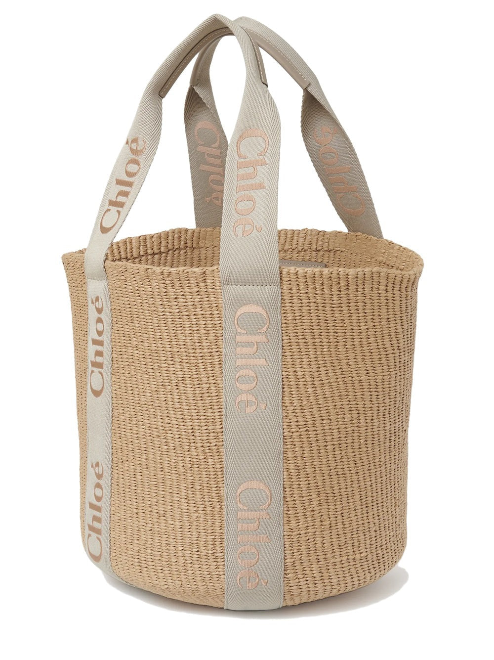 Woody Large Raffia Basket Tote